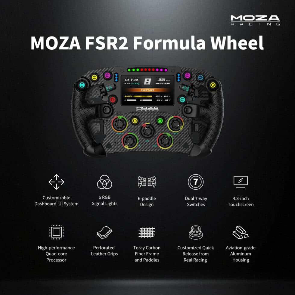 Moza Racing unveils FSR2 steering wheel and CM2 dashboard (2026) - Sim ...