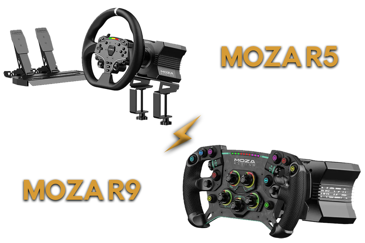 Bundle Moza R5 VS Moza R9 sim racing