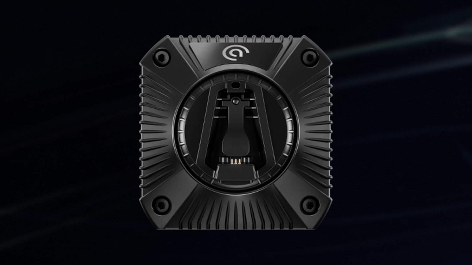 La base Asetek Initium DD10 vue de face, avec son quick release au centre